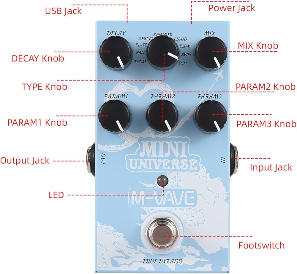 Amazon.co.jp: ギターエフェクトペダル デジタルリバーブペダル